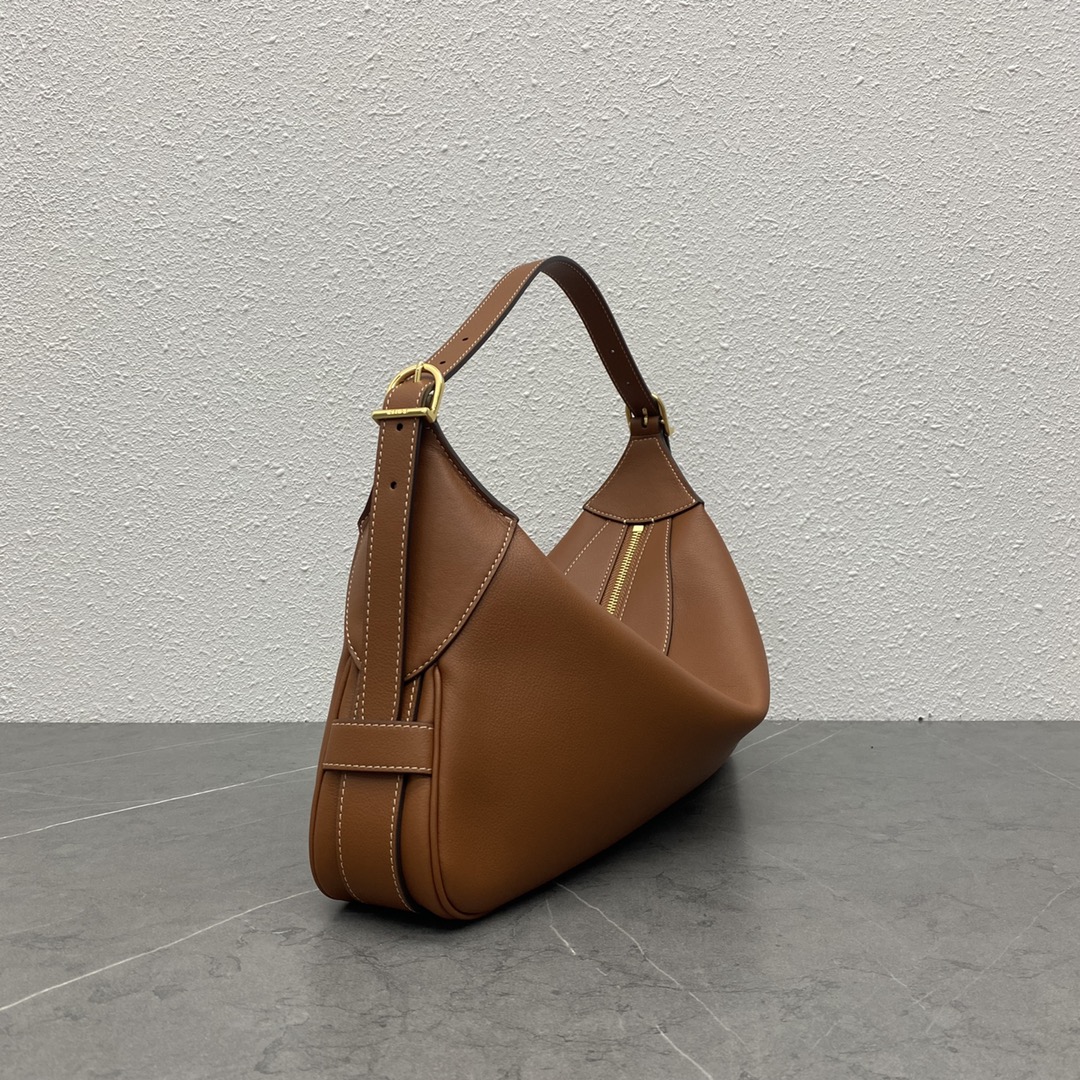 Celine Medium Romy Shoulder Bag Handbag In Supple Calfskin Tan 197443